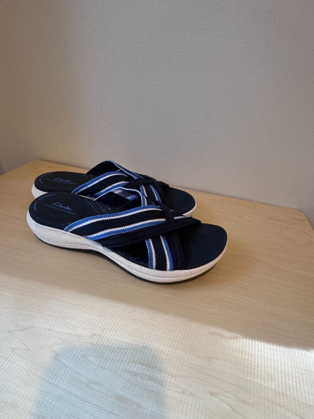 Clarks Cloudsteppers Mira Isle Sandals – Navy Blue – Women’s 7 💙🔥